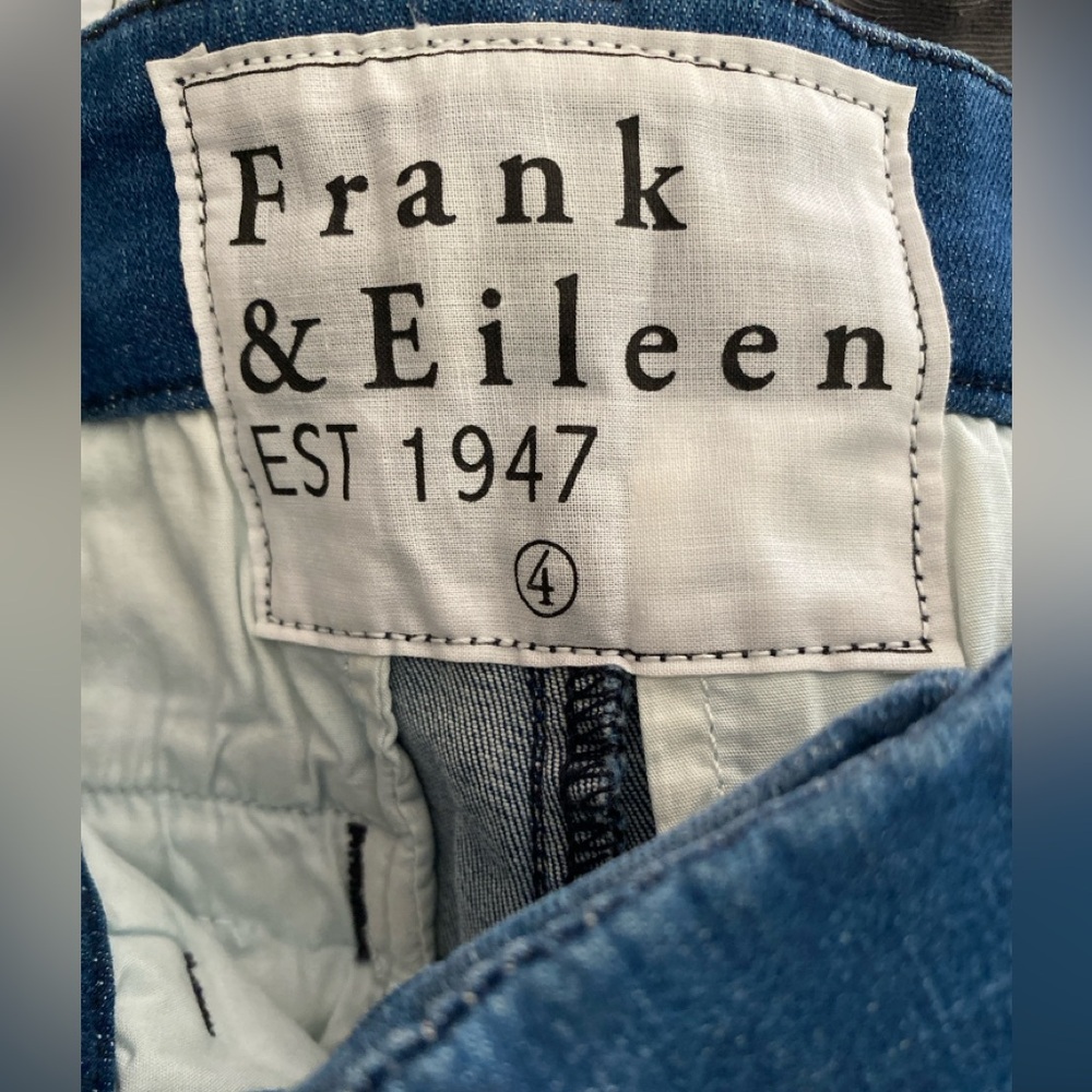 Frank And Eileen Pant Wicklow Capri Chino 4 Raw Hem blue - Picture 3 of 4